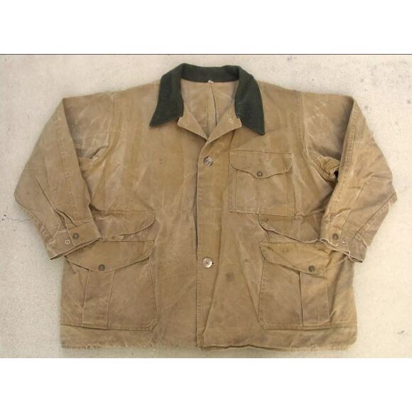 Filson Other - Filson Upland Waxed Tin Cloth Hunting Jacket Coat Men's Sz 48 Style 66 Made USA